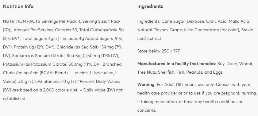 Nutritional information