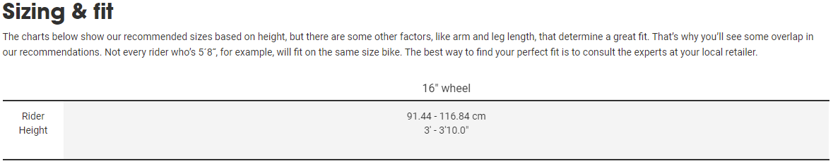 Sizing