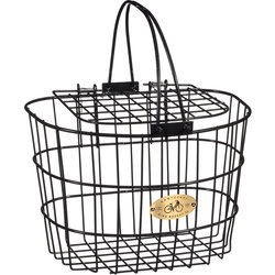 Nantucket Bike Basket Co. Surfside Adult Wire D-Shape Basket w/Lid